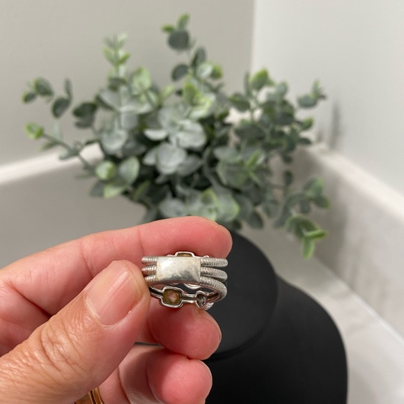 Judith Ripka Sterling Silver Three Row Band - Picture 10 of 12